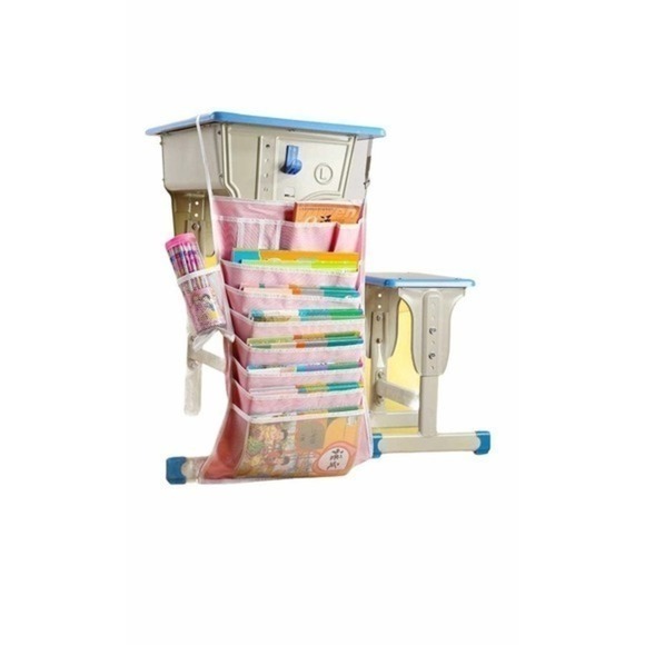 Multi-Pocket Hanging Book Bag Pink - Picture 1 of 8